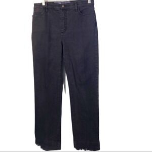 Diane Gilman High Rise Moto Jeans Zip Ankle Black Women's Size 8